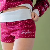 Polka Dot Women’s Foldover Waistband Fleece Sweatshorts