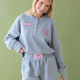 Waffle Patch Crewneck Sweatshirt Gray - The Collegiate Lineup
