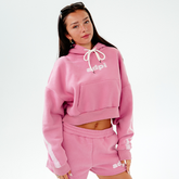Drop Cut Pullover Hoodie With Lace Trim