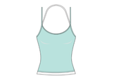 WOMEN'S STRETCH KNIT LAYERED CONTRAST HALTER CAMI