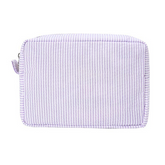 TCL Custom Seersucker Striped Makeup Pouch Travel Toiletry Bag