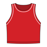 High Neck Rib Crop Tank with Piping