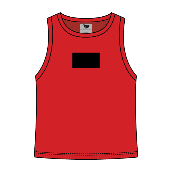 Ribbed High Neck Tank with Patch - The Collegiate Lineup