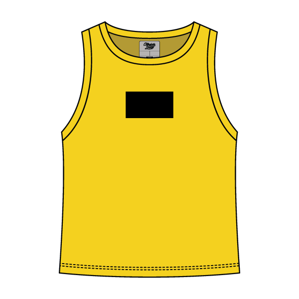 Ribbed High Neck Tank with Patch - The Collegiate Lineup