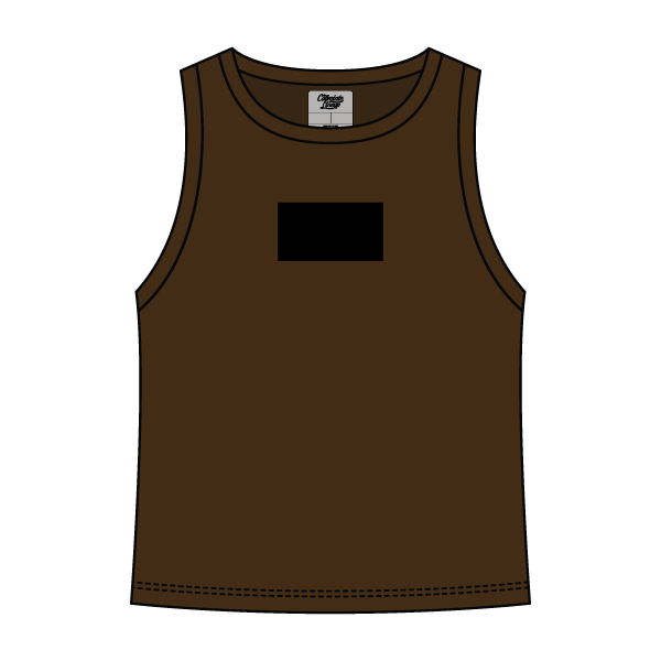 Ribbed High Neck Tank with Patch - The Collegiate Lineup