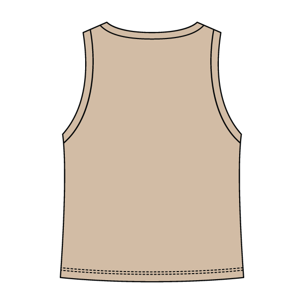 Ribbed High Neck Tank with Patch - The Collegiate Lineup