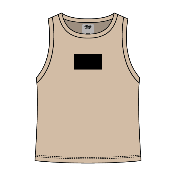 Ribbed High Neck Tank with Patch - The Collegiate Lineup