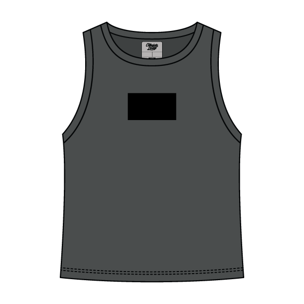 Ribbed High Neck Tank with Patch - The Collegiate Lineup