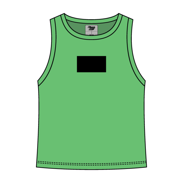 Ribbed High Neck Tank with Patch - The Collegiate Lineup