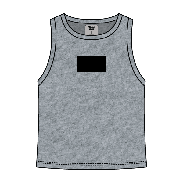 Ribbed High Neck Tank with Patch - The Collegiate Lineup