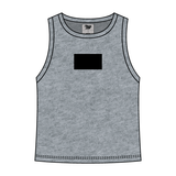 Ribbed High Neck Tank with Patch - The Collegiate Lineup