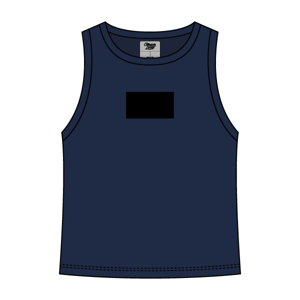 Ribbed High Neck Tank with Patch - The Collegiate Lineup