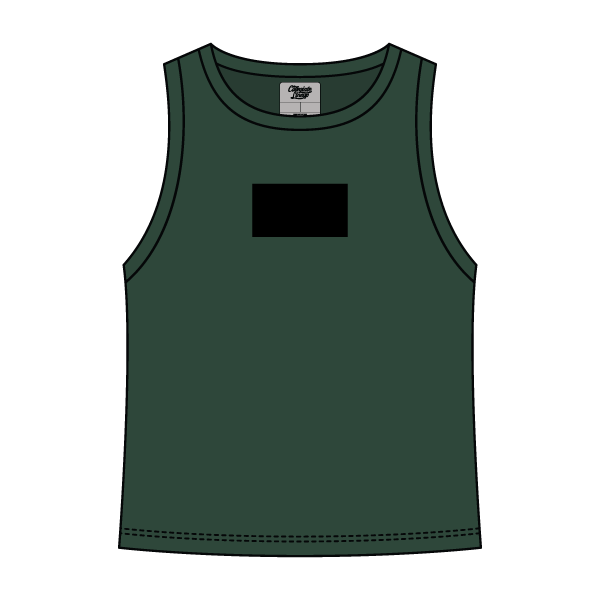 Ribbed High Neck Tank with Patch - The Collegiate Lineup