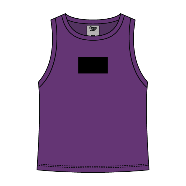 Ribbed High Neck Tank with Patch - The Collegiate Lineup