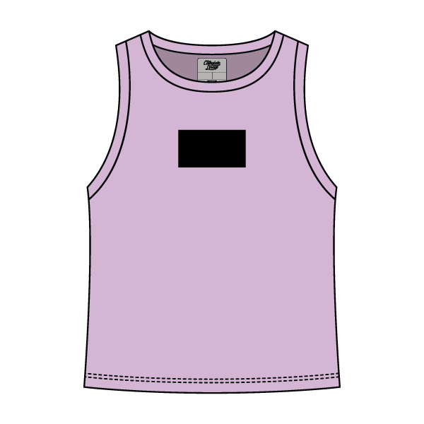 Ribbed High Neck Tank with Patch - The Collegiate Lineup