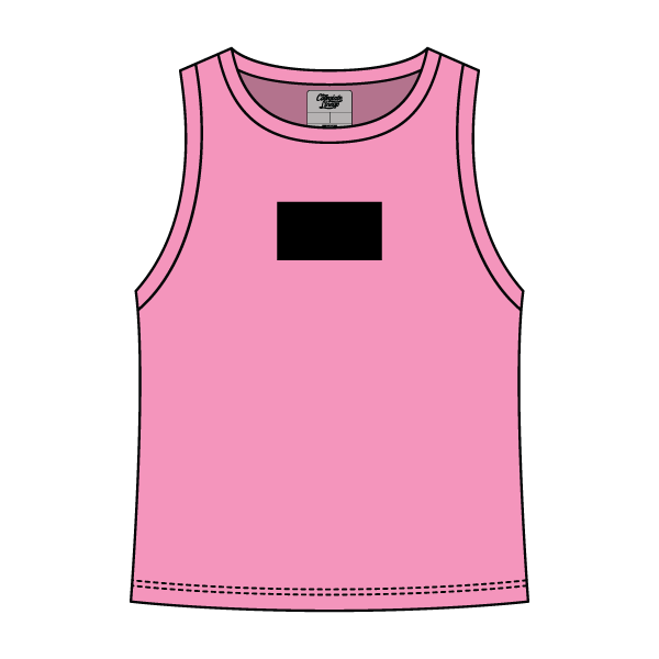 Ribbed High Neck Tank with Patch - The Collegiate Lineup