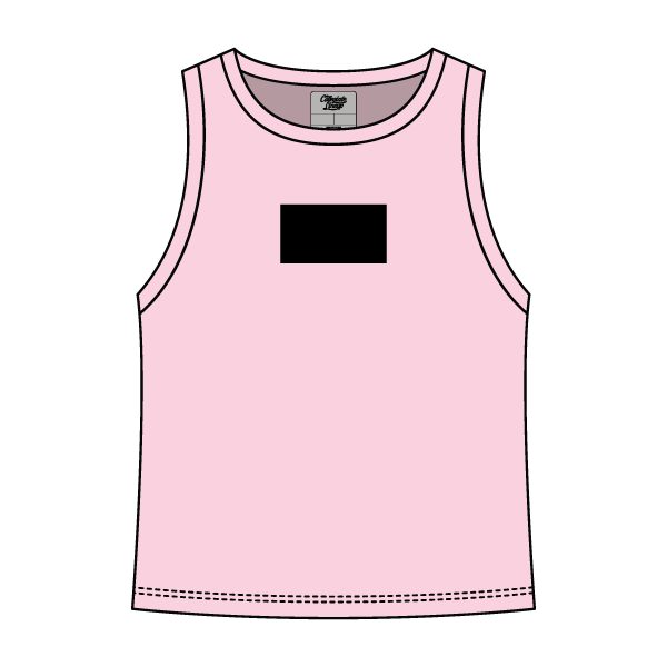 Ribbed High Neck Tank with Patch - The Collegiate Lineup