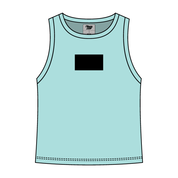 Ribbed High Neck Tank with Patch - The Collegiate Lineup