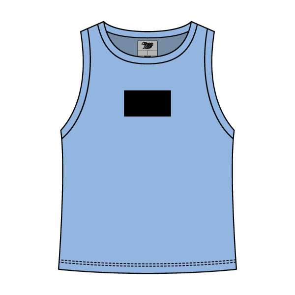 Ribbed High Neck Tank with Patch - The Collegiate Lineup