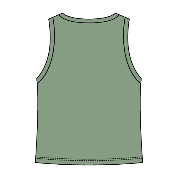 Ribbed High Neck Tank with Patch - The Collegiate Lineup