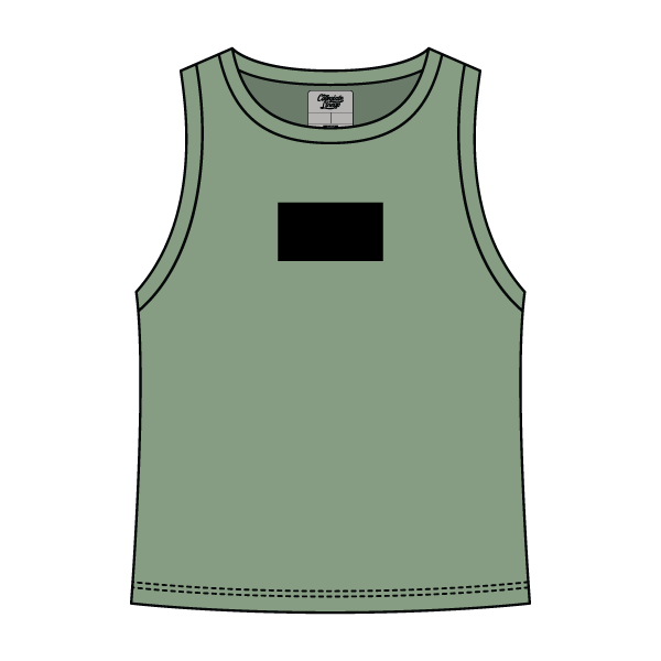Ribbed High Neck Tank with Patch - The Collegiate Lineup