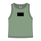 Ribbed High Neck Tank with Patch - The Collegiate Lineup