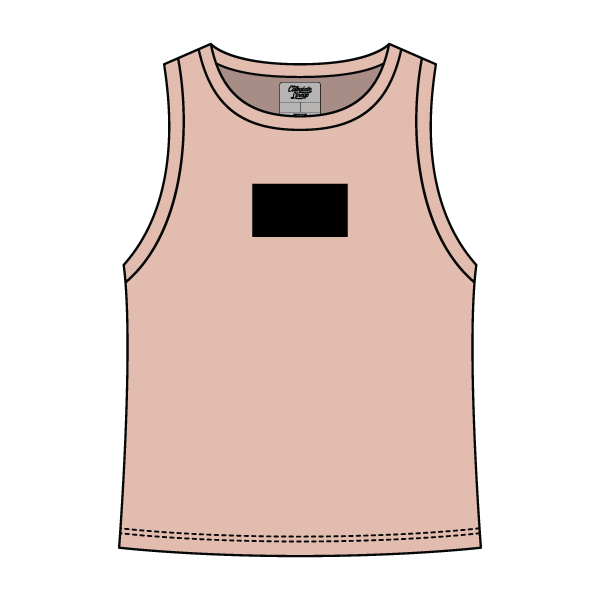 Ribbed High Neck Tank with Patch - The Collegiate Lineup