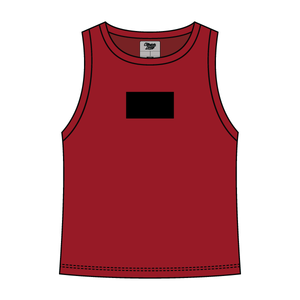 Ribbed High Neck Tank with Patch - The Collegiate Lineup