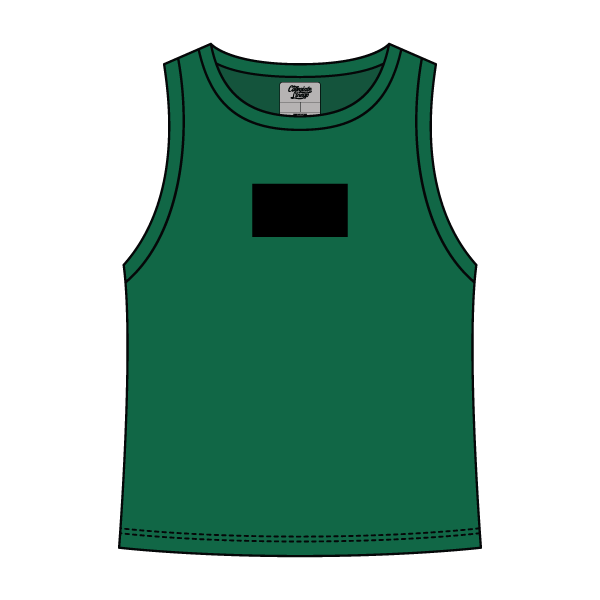 Ribbed High Neck Tank with Patch - The Collegiate Lineup