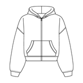 Drop Cut Oversized Zip Up Hoodie