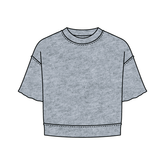 Women's Short Sleeve Reverse French Terry Crop Tee