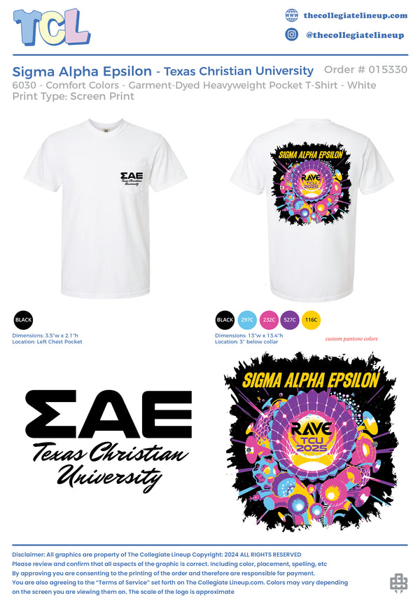 Sigma Alpha Epsilon Texas Christian University #15330 Individual Shipping