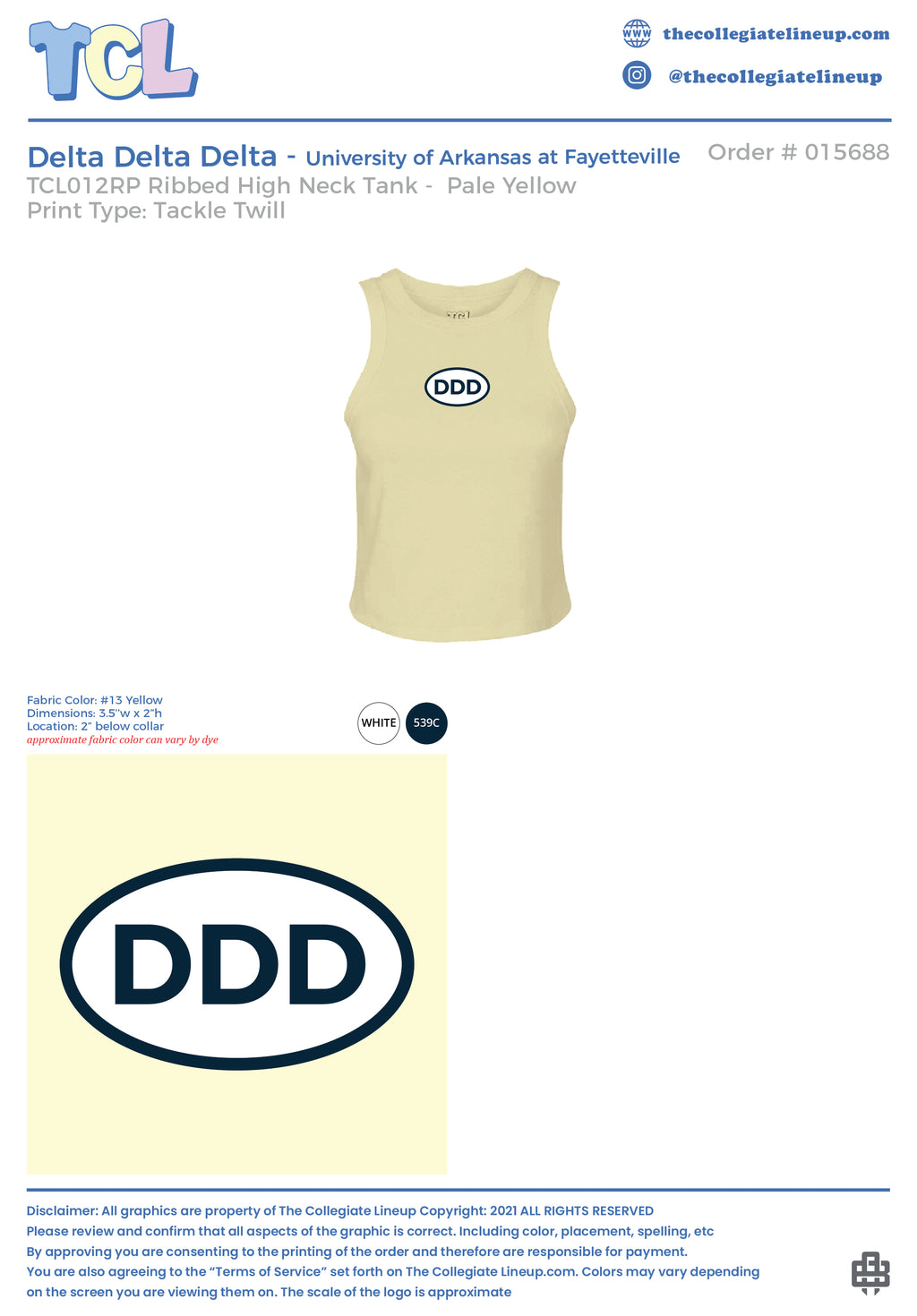 Delta Delta Delta UOAF #15688 Individual Shipping