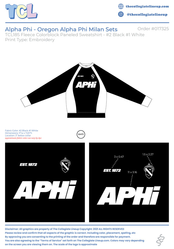 Alpha Phi - Oregon Alpha Phi Milan Sets #17325