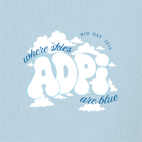 Alpha Delta Pi Where Skies Are Blue Bid Day Design – 2026