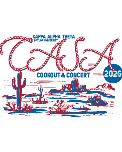 Kappa Alpha Theta Baylor University CASA Cookout & Concert 2026 T-Shirt