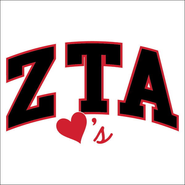 Zeta Tau Alpha Hearts T-Shirt - 3590