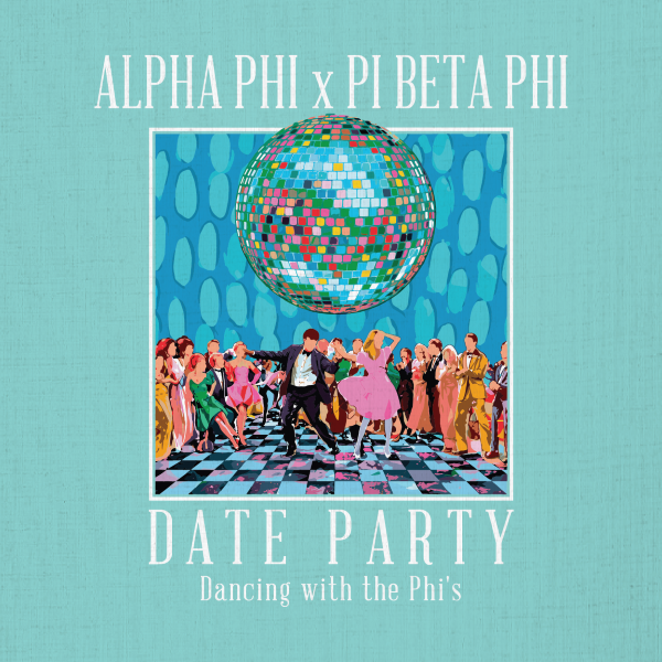 Alpha Phi Retro 70s disco party T-Shirt - 3604