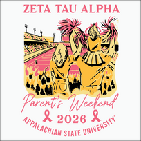 Chi Omega Parents Weekend Breast Cancer Awareness T-Shirt - 3596