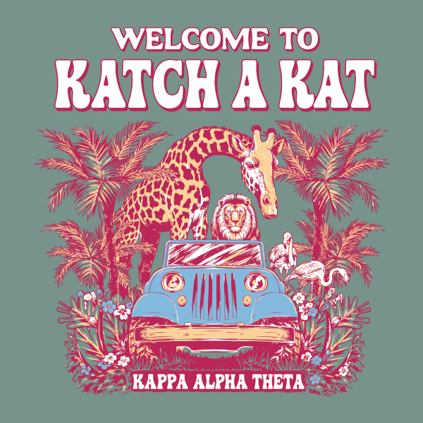 Kappa Alpha Theta Katch A Kat Safari Welcome Tee- 3651