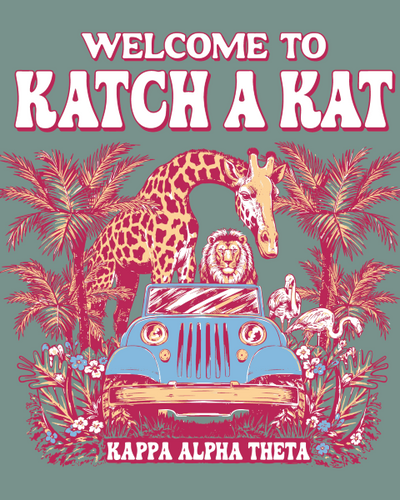 Kappa Alpha Theta Katch A Kat Safari Welcome Tee- 3651