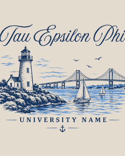 Tau Epsilon Phi Lighthouse & Bridge University Tee Animals- 3653
