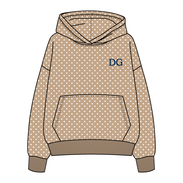 Polka Dot The Drop Cut Fleece Hooded Sweatshirt - The Collegiate Lineup