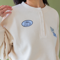 Waffle Patch Crewneck Sweatshirt Yellow - The Collegiate Lineup