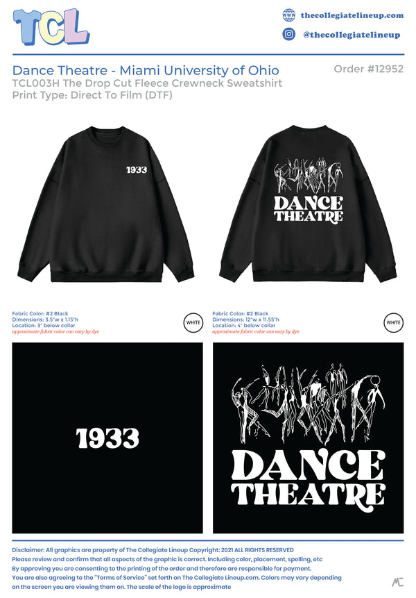 Dance Theatre Spring Merch Miami University of Ohio #12952
