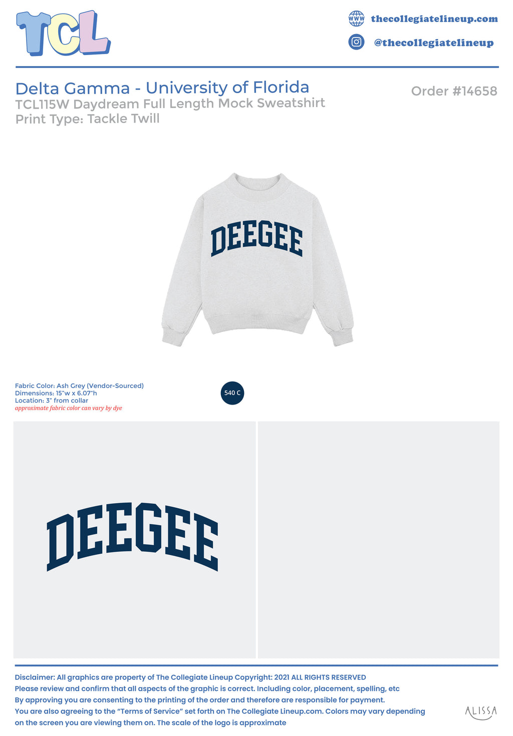 Delta Gamma University of Florida #14658 & #14659 individual shipping