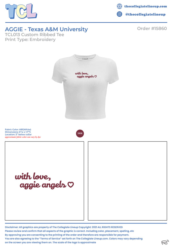 AGGIE ANGELS BABY TEE AND TANK Texas A&M University 15860