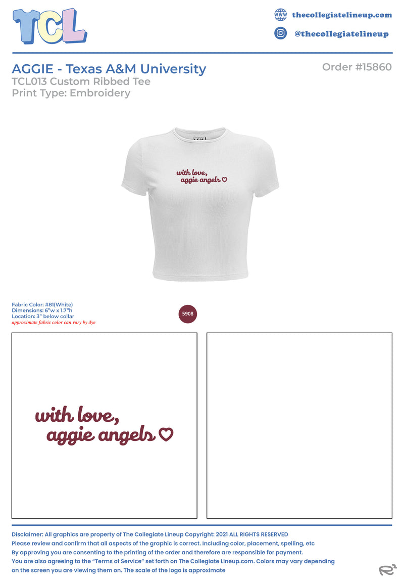 AGGIE ANGELS BABY TEE AND TANK Texas A&M University 15860