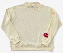 HEAVYWEIGHT WAFFLE KNIT WIDE MOCK NECK SWEATSHIRT