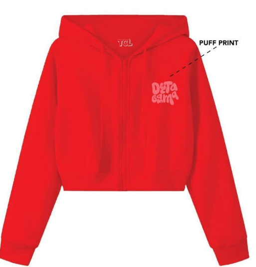 WOMEN'S CROP ZIP FRONT HOODIE